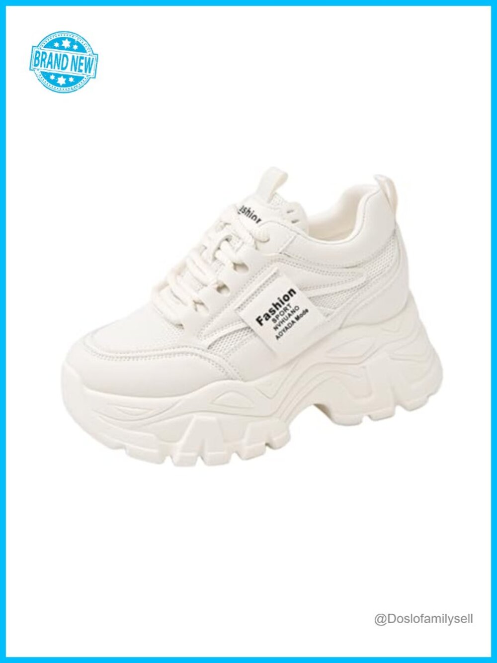 Platform Sneakers Hidden Wedge 8CM Height Incre Breathable Faux Leather